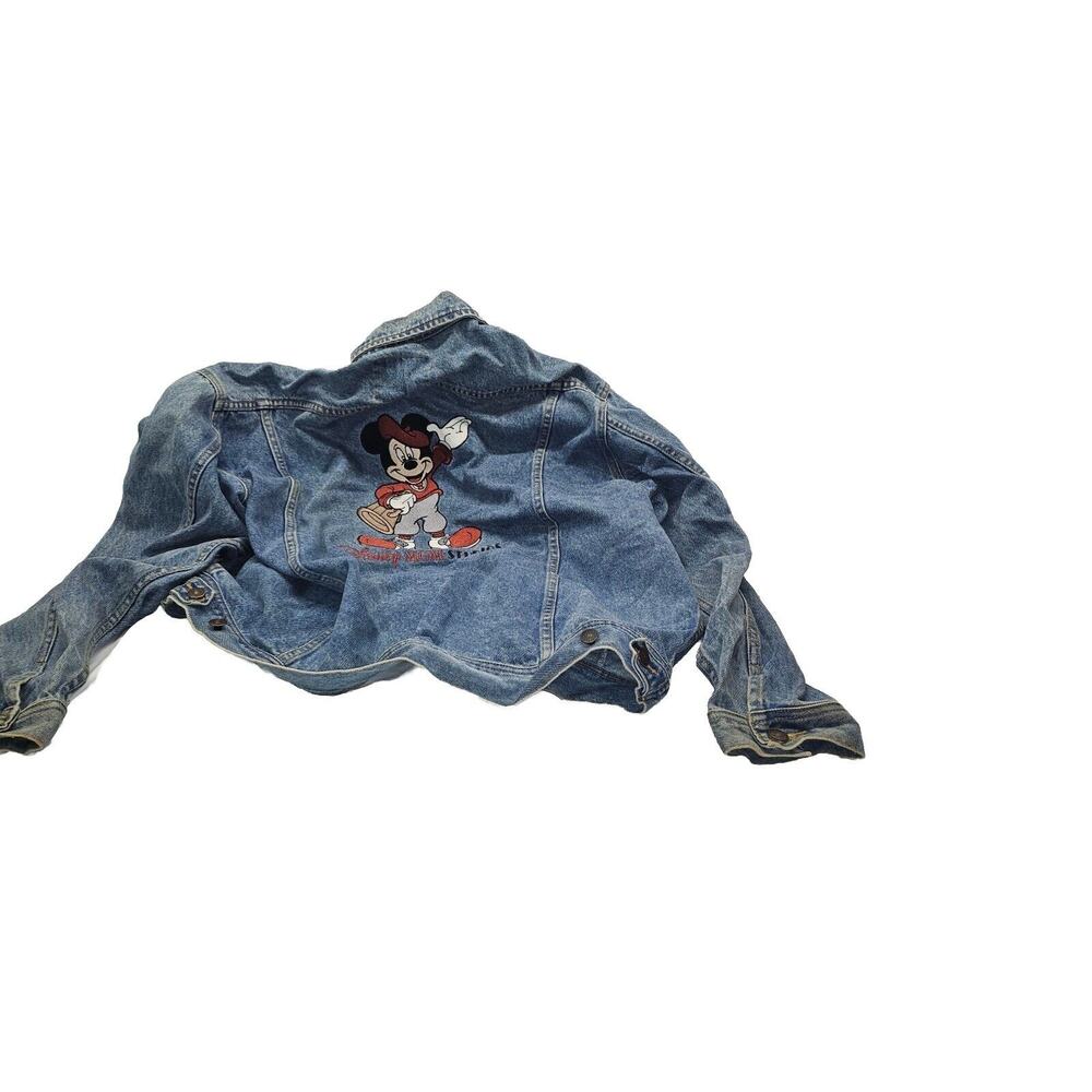 Vintage Disney MGM Studios Mickey Mouse Denim Jacket Size XL Rare